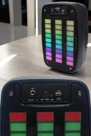 Resim Techno Stock Bluetooth Hoparlör RGB Işıklı USB SD Kart Girişli Taşınabilir 