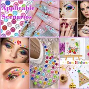 Resim 354 adet, Renkli karışık renkli DIY dekoratif kristal elmas çıkartmaları, makyaj, gözler, tırnaklar, cep telefonları, arabalar, fotoğraf albümleri ve defterler için uygun elmas taşları, çeşitli amaçlar için kristal elmas çıkartmaları, düğün partisi dekorasyonu ve ofis dekorasyonu için uygun, En iyi Noel için 