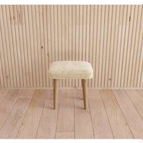 Resim Çocuk Taburesi Çocuk Sandalyesi Çocuk Oturağı Ahşap Tabure Puf Oturak arkalıksız Beyaz 