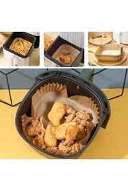 Resim Genel Markalar Tek Kullanımlık Tabak Kare Air Fryer Için Pişirme Kağıdı 50 li 16 CM 
