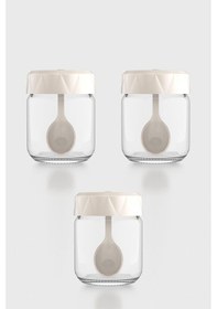 Resim Renga Lexa 210 Ml Kaşıklı 3'lü Cam Baharatlık Seti 161019 Bej Bej 