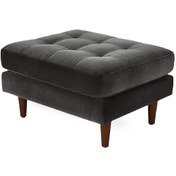 Resim Ürgüp Ahşap Ayaklı Dekoratif Puf Antrasit 