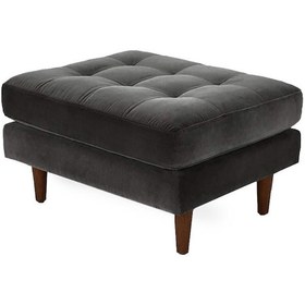 Resim Ürgüp Ahşap Ayaklı Dekoratif Puf Antrasit 