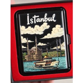 Resim Fagena Store Mavi Jet Alevli Çakmak Sigara Tabakası Kutulu Set 