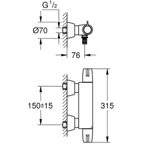 Resim Grohe Grohtherm Special 34666000 1/2" Termostatik Lavabo Bataryası 