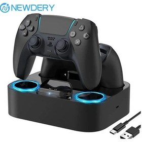Resim Newdery Ps5 Denetleyici Şarj İstasyonu Playstation 5 İçin Çift Dualsense Kenar Black Amerika Birleşik Devletleri Siyah 