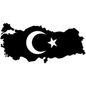 Resim Genel Markalar Türkiye Haritası Sticker (Oto-Motor-Laptop-Duvar-Dekor) 20 x 10 cm 