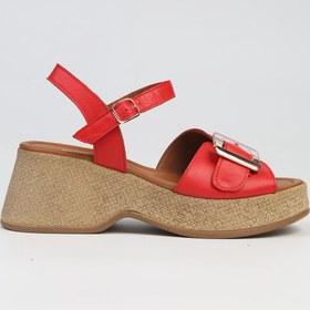 Resim Pierre Cardin ® | PC-7209- 3807 Kirmizi-Kadın Dolgu Topuklu Ayakkabı 