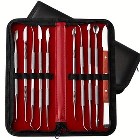 Resim 10 Adet Paslanmaz Çelik Diş Macunu Oyma Aletleri Seti ile Kasa - Formaldehit İçermeyen Balmumu Aletleri, Kilden Heykelcilik, Seramik, DIY Modelleme Kitleri için 
