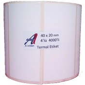 Resim PİA Etiket 40 x 20 mm 4 lü Termal Barkod Etiketi 4000′li 