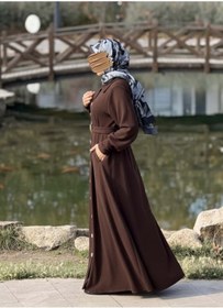 Resim Nissra Ankanoor Flato Cepli Toka Kemerli Örme Ferace 145 CM ANKA255115 