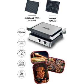 Resim Musullu Izgara Tost Waffle Makinesi MSL-2037 