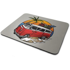 Resim WuW Retro Araba Tatil Temalı Kedi Dikdörtgen Mouse Pad 