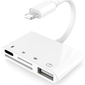 Resim Daytona NK108L Apple iPhone Lightning To Tf Sd USB Dosya Aktarım Kart Okuyucu Çevirici Adaptör 