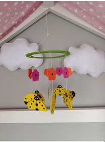 Resim Bebek Beşik Süsü Dönence Organik Dekorasyon Montessori-mdl-2006 Sarı 