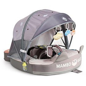 Resim Mambobaby Kedi - Balık Desen Emniyetli Gölgelikli Ve Ayak Destekli Bebek Yüzme Simidi 