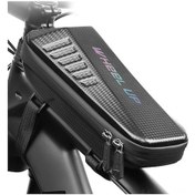 Resim Bisiklet Ön Çubuk Çantası, Eva Sert Kasa, Su Geçirmez, 7 Renkli Reflektörlü, İç Mek Cep, Çift Reçme, Bisiklet Severler İçin Çok Renkli Çok Renkli 