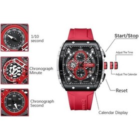 Resim Yingfu Erkek Spor Altı El Siyah Gül Kabuğu Çok Renkli Kuvars Saat Curren 8442 Çok Renkli 