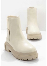 Resim Bej Hakiki Deri Kadın Bot & Bootie K02724300003 Bej 