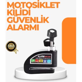 Resim Renklime Alarm Sensörlü Disk Kilidi Motosiklet Scooter Bisiklet Güvenlik - Lisinya 
