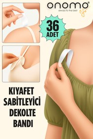 Resim Onomo Life Şeffaf Elbise Sabitleyici Dekolte Kıyafet Sabitleme Bandı Elbise Kaydırmaz 36 Adet 