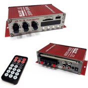 Resim Oto Anfi Mini Fm Radyo 12V 400W Bluetoothlu Usb ve Sd Kart Giriş 