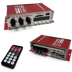 Resim Oto Anfi Mini Fm Radyo 12V 400W Bluetoothlu Usb ve Sd Kart Giriş 