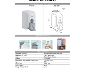 Resim Şeker Portakalım Vialli F5MC Hazneli Medikal Köpük Sabun Dispenseri Aparatı 500 ml Gri 