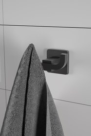 Resim Mayaglory Zeugma Serisi Siyah Kare Ikili Askılık Bornozluk 5 Yıl Garntili %100 Pirinç Malzeme 