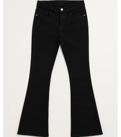 Resim Kadın İspanyol Paça Skinny Fit Siyah Jean Pantolon Siyah 