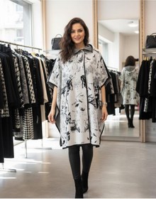 Resim 02Lady Fashion kadın kapüşonlu desenli triko panço 