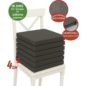 Resim Xpermate 6'lı Sandalye Minderi Su İtici Kumaş 40 x 40 CM Antrasit 