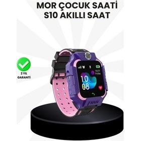 Resim S10 Akıllı Çocuk Saati Mor Model Çift Yönlü Konuşma Ve Sos Fonksiyonu 