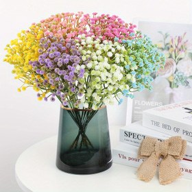 Resim 6'lı Paket Canlı Renkli Yapay Plastik Bebek Nefesi Çiçeği, Ev Dekoru Sahte Yeşillik 