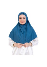 Resim Modish Group Hazır Türban & Başörtü Viskon Bone Setli Rahat Tesettür Şal İslami Giyim - Krem Turkuaz 