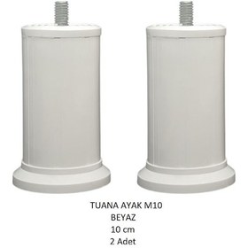 Resim Tuana Ayak 10 cm M10 Cıvatalı Beyaz (2 Adet) 