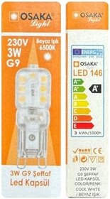 Resim Osaka 3W Beyaz Işık 6500K Dim Edilebilir G9 Duylu LED Kapsül Ampul, 2 Adet 