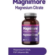 Resim Magnimore Magnezyum Sitrat 60 Bitkisel Kapsül Vitamin B6 P5P 