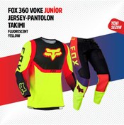 Resim Fox Sarı Kırmızı Çocuk Jersey Pantolon Takımı 