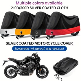 Resim [1 adet Motosiklet Örtüsü] 190T Polyester Taffeta'dan yapılmış, güneş koruması, kum direnci ve toz kalkanı sağlayan, motosikletler ve bisikletler için uygundur. 