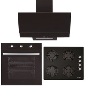 Resim Alveus Gardenya ALV MFA 614 - ALV GLS 640 - ALV F17 PB Siyah Ankastre Set 