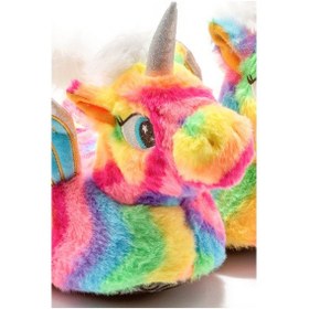 Resim Twigy Rainbow Kadın Hayvanlı Panduf Renkli 36/41 AA0645 Fuşya - Yeşil 