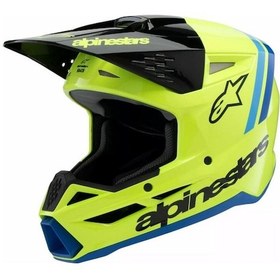 Resim Alpinestars Sm3 Youth Radium Off-road Çocuk Genç Motosiklet Kaskı Sarı Siyah Mavi 