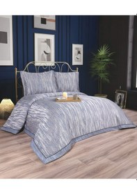 Resim Calantha Home Collection Estella 3 Parça Lacivert Geometrik Pike Takımı 240 X 260 Cm Lacivert 