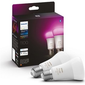 Resim Philips HueWCA 9-75W E27 Renkli Akıllı Ampul 2'li Ekopaket 
