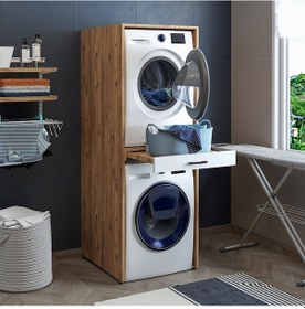 Resim Çamaşir Ve Kurutma Makinesi Dolabi Atlantik - Çam 