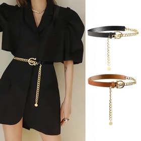 Resim 1 adet siyah deve Avrupa ve Amerika moda bayan zincir kemer elbise kot küçük elbise süs kemer, Elbise Beden Ayarlayıcı,Bel Sıkılaştırıcı Kemer,Süslü Bel Kemeri,Moda Aksesuar Kemeri,Radar Altı Moda Detayı,Minimalist Zincir Tasarımı,Dayanıklı Moda Kemeri 