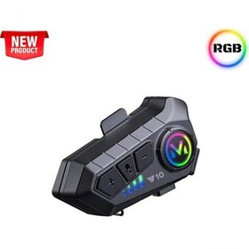 Resim Lobo 2 Telefon Bağlantılı Su Geçirmez Motosiklet Kask Intercom Bluetooth 5.3 300m Intercom 2.000 Mah 
