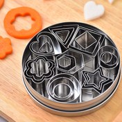 Resim 24 adet Geometrik Kurabiye Kesme Seti, Paslanmaz Çelik, Yapışmaz, Temizlemesi Kolay, DIY Bisküvi, Kurabiye, Kek Süsleme Araçları, Doğum Günü Temalı Pişirme Aksesuarları 