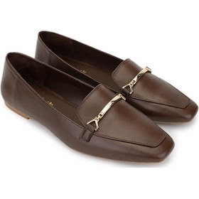 Resim Tamer Tanca Kadın Hakiki Deri Kahverengi Loafer Ayakkabı 1073 013 Bn Ayk Y25 Acı Kahve Kahverengi 